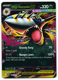 Mega Sharpedo ex 061/094 - Phantasmal Flames Double Rare Pokemon TCG - NM Card - Image 1