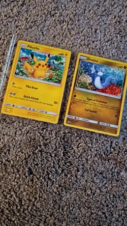 2 Pokemon Cards Dratini And Pikachu - Image 1