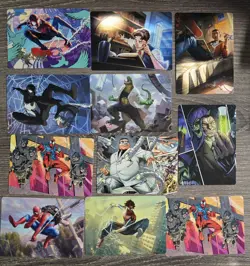MTG Marvel Spiderman Art Cards Lot 10 SPM Gold Stamped India Brooklyn Visionary - Image 1