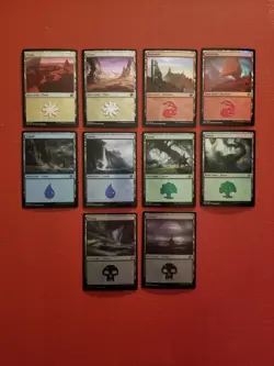 MAGIC THE GATHERING - BROTHER'S WAR BASIC LAND LOT OF 10 FOIL CARDS - NM/M 2022 - Image 1