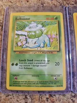 Pokemon TCG 1999 3 Card Set Base Set Base Set 2 Bulbasaur Charmander Squirtle EX - Image 2