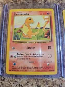 Pokemon TCG 1999 3 Card Set Base Set Base Set 2 Bulbasaur Charmander Squirtle EX - Image 3