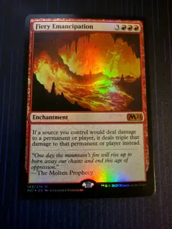 MTG Magic Fiery Emancipation Core Set 2021 Foil Mythic Rare NM - Image 1