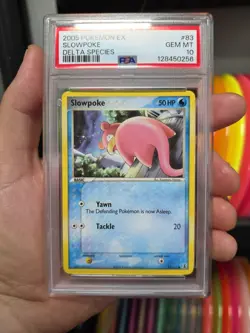 PSA 10 Gem Mint Slowpoke NON-HOLO #83 2005 Pokemon Ex Delta Species Tcg Card - Image 2