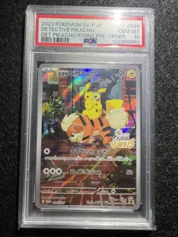 2023 POKEMON JPN SV-P PROMO #098 DETECTIVE PIKACHU PSA 10 - Image 2