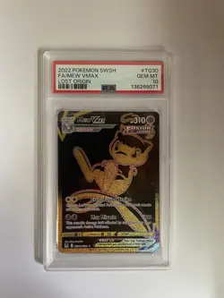 PSA 10 GEM 2022 POKEMON LOST ORIGIN FULL ART MEW VMAX BLACK GOLD TG30/TG30 - Image 1