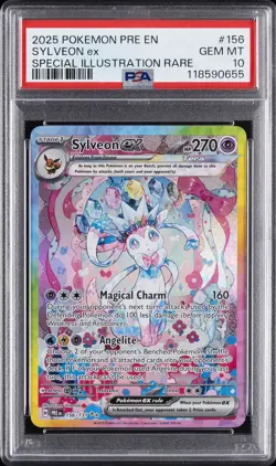 2025 POKEMON PRE EN-PRISMATIC EVOLUTIONS #156 SYLVEON EX PSA 10 - Image 1