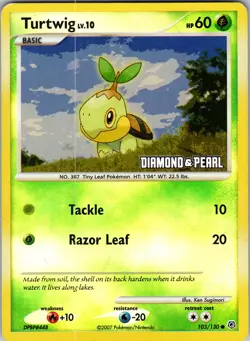 Turtwig - [Diamond & Pearl] 103/130 Burger King Promos Pokemon TCG Reverse Holo - Image 1