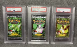 Pokemon 1999 Jungle Booster Foil Pack Scyther Flareon Wigglytuff Set PSA Grade 9 - Image 1