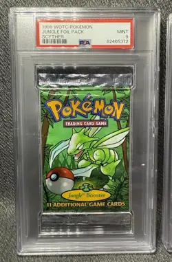 Pokemon 1999 Jungle Booster Foil Pack Scyther Flareon Wigglytuff Set PSA Grade 9 - Image 2