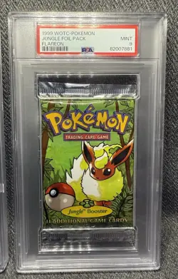 Pokemon 1999 Jungle Booster Foil Pack Scyther Flareon Wigglytuff Set PSA Grade 9 - Image 4