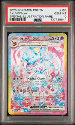 2025 POKEMON PRE EN-PRISMATIC EVOLUTIONS #156 SYLVEON EX PSA 10 - Image 1