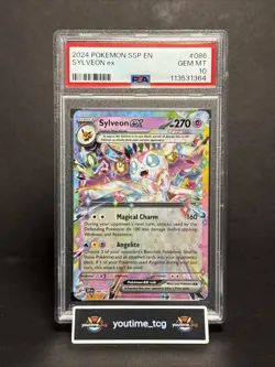 2024 Pokemon Ssp En-Surging Sparks Sylveon Ex #086 PSA 10 - Image 1