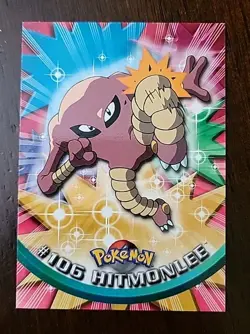 NM! Topps Pokemon #106 Hitmonlee TV Animation Blue Logo - Image 1