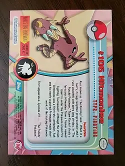 NM! Topps Pokemon #106 Hitmonlee TV Animation Blue Logo - Image 2