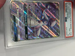 Pokemon 2017 Sun Moon Shining Legends Full Art MEWTWO GX #72 PSA 8 RARE - Image 2