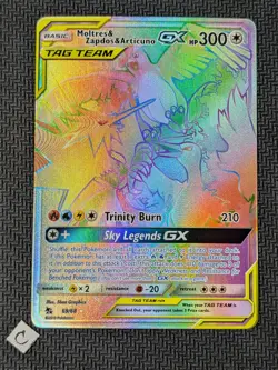 Moltres Zapdos Articuno GX 69/68 - Hidden Fates Rainbow Secret Rare Pokemon NM - Image 1
