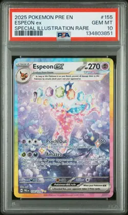 2025 POKEMON PRE EN-PRISMATIC EVOLUTIONS #155 ESPEON EX PSA 10 - Image 1