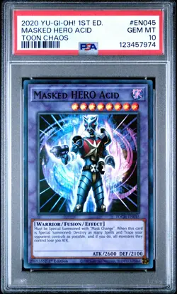 2020 YU-GI-OH! TOON CHAOS 1ST ED #EN045 MASKED HERO ACID PSA 10 - Image 1