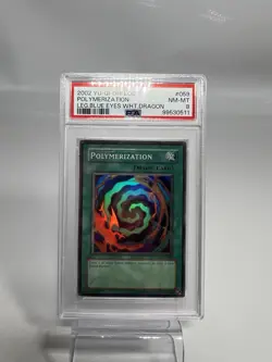 Yugioh PSA 8 2002 Polymerization LOB-059 Super Rare Unlimited OG Medium Faded - Image 1