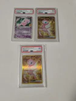 Pokemon Japanese Mew Gold UR/Mew Ex 25th Anniversary PSA Graded Holo Cards - Image 1