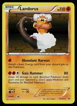 Pokemon Card - Landorus Noble Victories 74/101 Holo Rare - Image 1