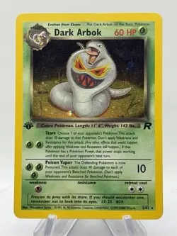 Dark Arbok 19/82 1st Edition Team Rocket Rare Pokemon Card LP - Image 1