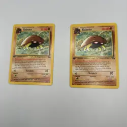 King Kabuto 1st Edition Fossil Vintage Pokemon 2 Cards LP/MP 50/62 👑 - Image 1