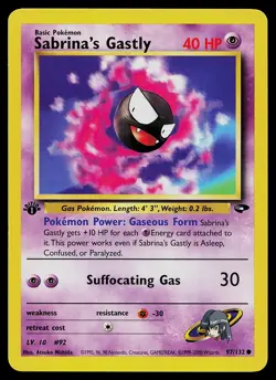 Pokemon Card - Sabrina's Gastly Gym Challenge 97/132 Common 1st Edition - Image 1