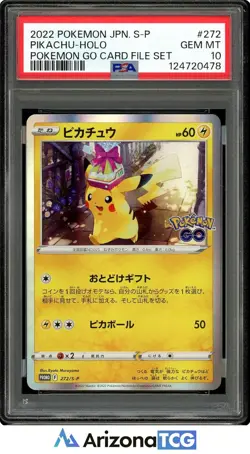 Pokemon 2022 Pikachu 272/S-P Promo Pokemon GO Card File Set Japanese PSA 10 - Image 1
