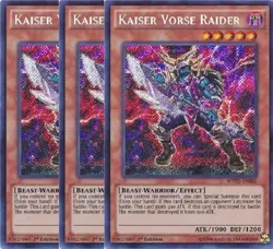 Yugioh Kaiser Vorse Raider x 3 - 1st Edtion Secret Rare NM - Free Holo Card - Image 1
