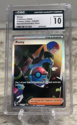 CGC 10 Penny 2024 Paldean Fates 239/091 Special Illustration Rare Pokemon Card - Image 1