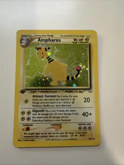 Pokemon Ampharos Neo Revelation Holo Card 1/64 1st Edition Rare - Image 1