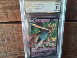 Pokemon Cards promo Holo 016/025 zacian v ar sr ex graded slab card gold art b32 - Image 1