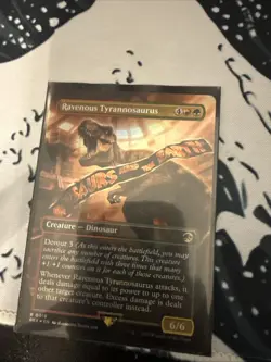 MTG Ravenous Tyrannosaurus Borderless Card Jurassic World -FOIL - Image 1