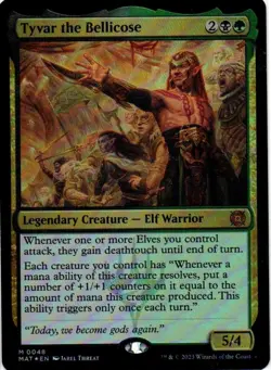 MTG: March of the Machine: The Aftermath: Foil Tyvar the Bellicose: LP Condition - Image 1