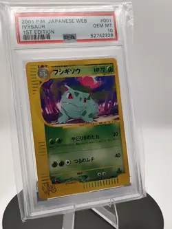 2001 POKEMON JAPANESE WEB IVYSAUR 1ST EDITION PSA 10 - Image 1