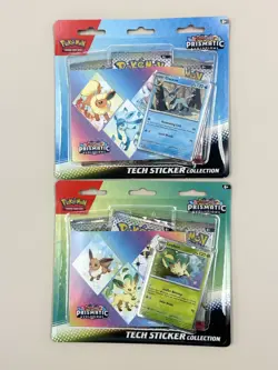 Pokemon TCG Prismatic Evolutions Tech Sticker Collection Blister Set of 2 Sealed - Image 1