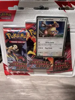 Brand New Pokemon Destined Rivals 3 Packs Blister Kangaskhan Rare Sealed TCG - Image 1