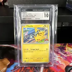 2024 Pokemon SVP EN-SV Black Star Promo World Championships #190 Pikachu CGC 10 - Image 2