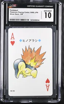1999 Pokemon Japanese Silver Deck Cyndaquil Ace of Hearts CGC 10 - Image 1