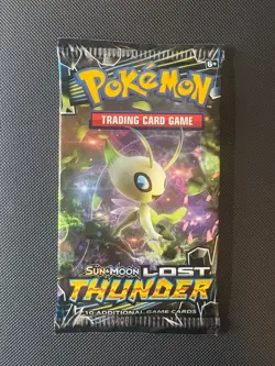 Pokemon Sun & Moon Lost Thunder Booster Pack Sealed - Celebi Art - Image 1