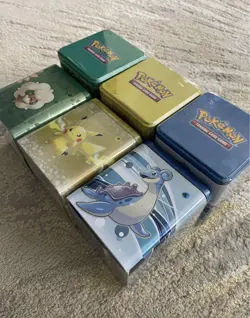 Set of 6 Factory Sealed 2022 Pokemon TCG Stacking Tins Lightning / Grass / Water - Image 2