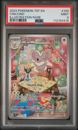 2024 Pokemon S&V Temporal Forces Cinccino Illustration Rare PSA 9 #183/162 - Image 1