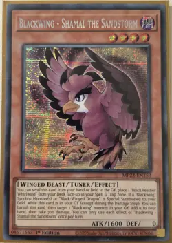 YuGiOh Blackwing - Shamal the Sandstorm Secret Rare 1st Edition MP23-EN153 - Image 1