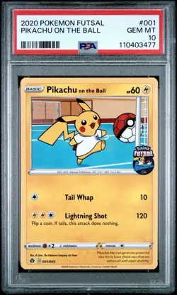 2020 Pokemon Futsal Promo # 001 Pikachu On The Ball PSA 10 Card! GEM MINT! - Image 1