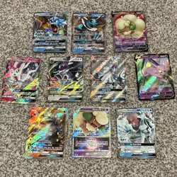 10 card lot of pokemon GXs and Vs and one VSTAR - Image 1