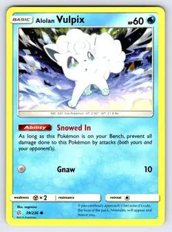 Alolan Vulpix 39/236 2019 SM Cosmic Eclipse Pokemon Card TCG Nintend Common - Nm - Image 1