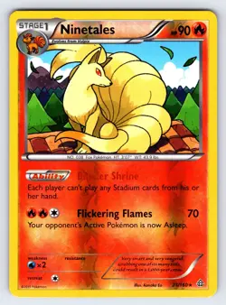 Ninetales 21/160 2015 XY Primal Clash Pokemon Card Reverse Holo Rare - Nm/Vlp - Image 1