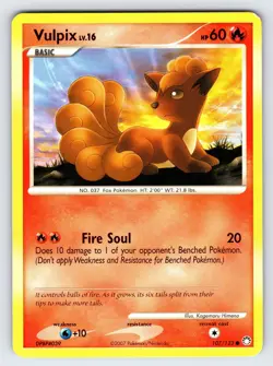 Vulpix 107/123 2007 D&P Mysterious Treasures Pokemon Card TCG Common - VLP - Image 1